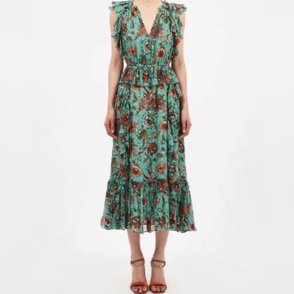 ULLA JOHNSON adrienne dress in garden bloom Sz 8